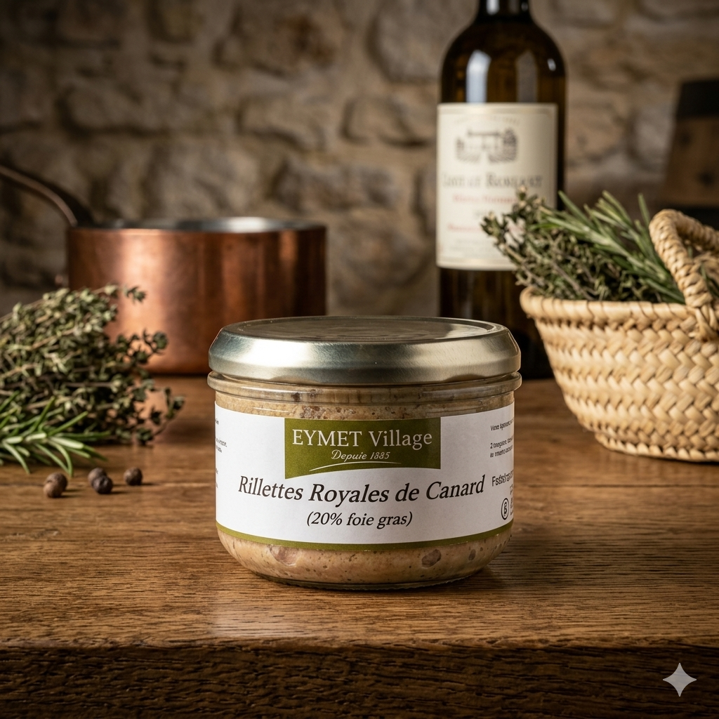 Rillettes Royale de canard 20% foie gras 180g – Recette Artisanale du Sud-Ouest
