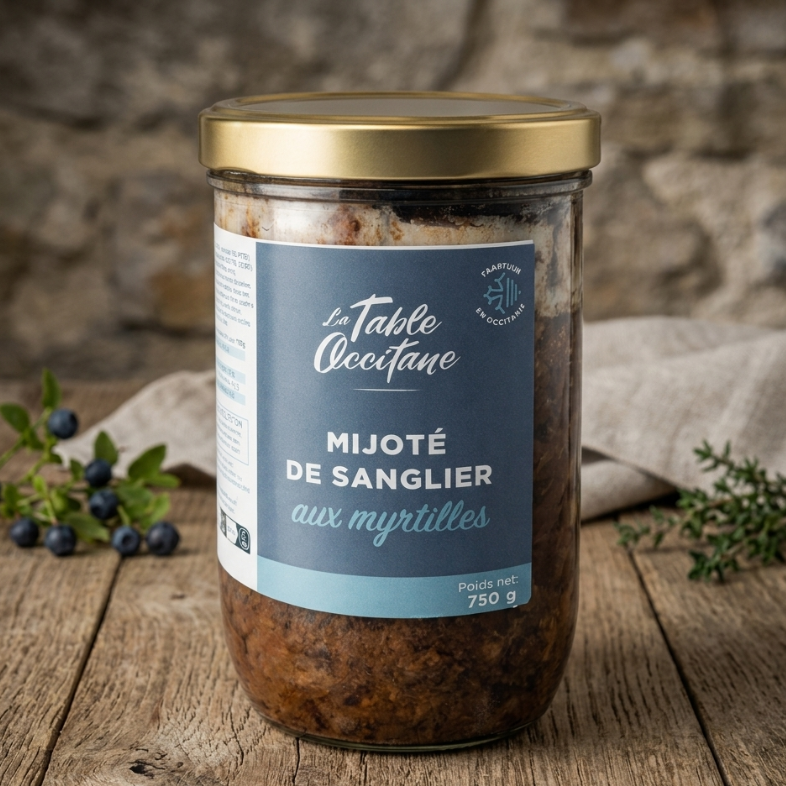 Mijoté de sanglier aux myrtilles – Recette Artisanale du Terroir – 750 g