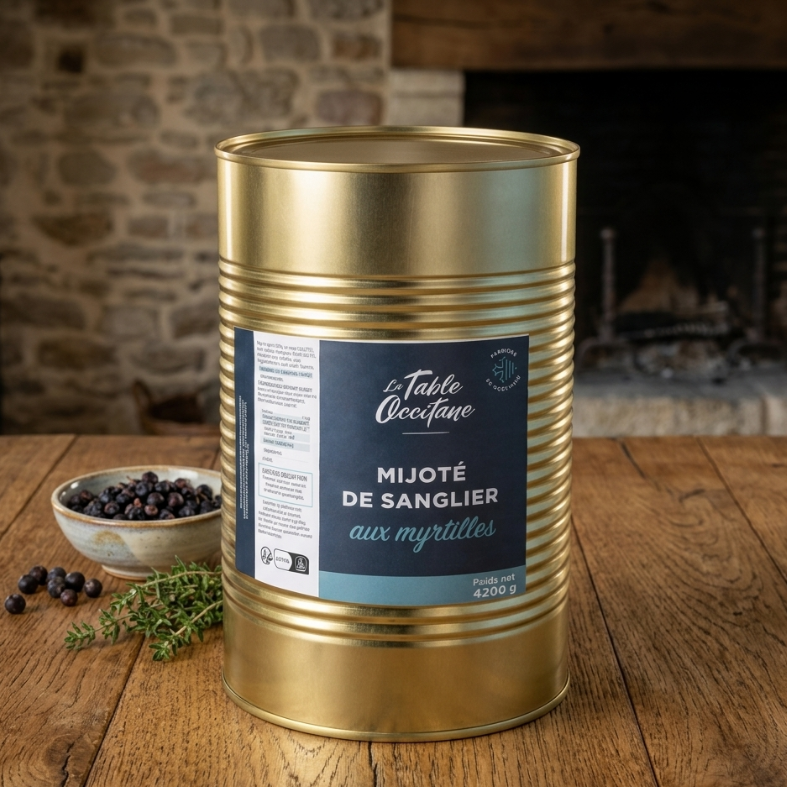 Mijoté de Sanglier aux Myrtilles – Format Familial 4,2 kg – Recette Artisanale du Terroir
