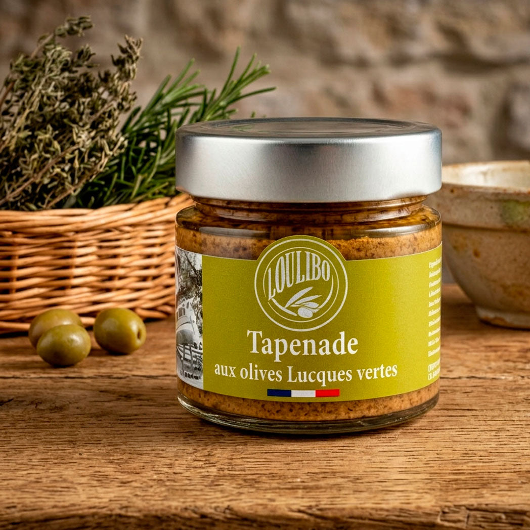 Tapenade d’olives vertes Lucques 100% 100g – spécialité artisanale