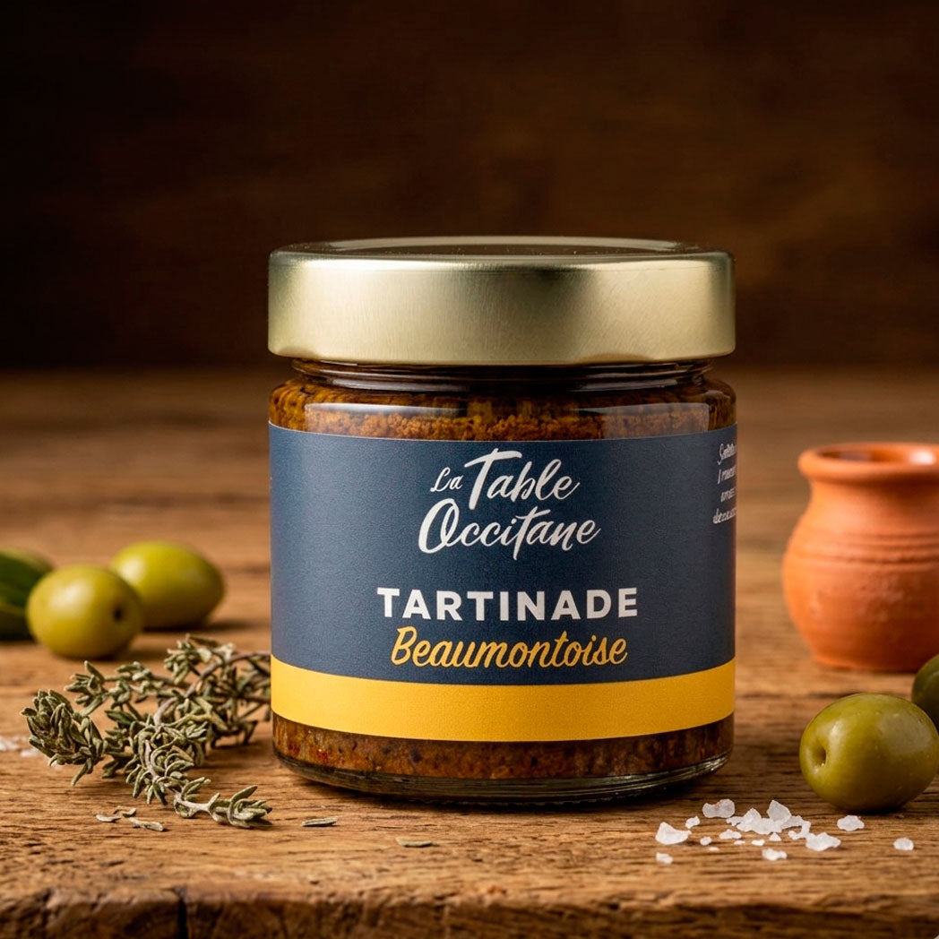 Tartinade Beaumontoise aux tomates, olives noires et piment d’Espelette 90g