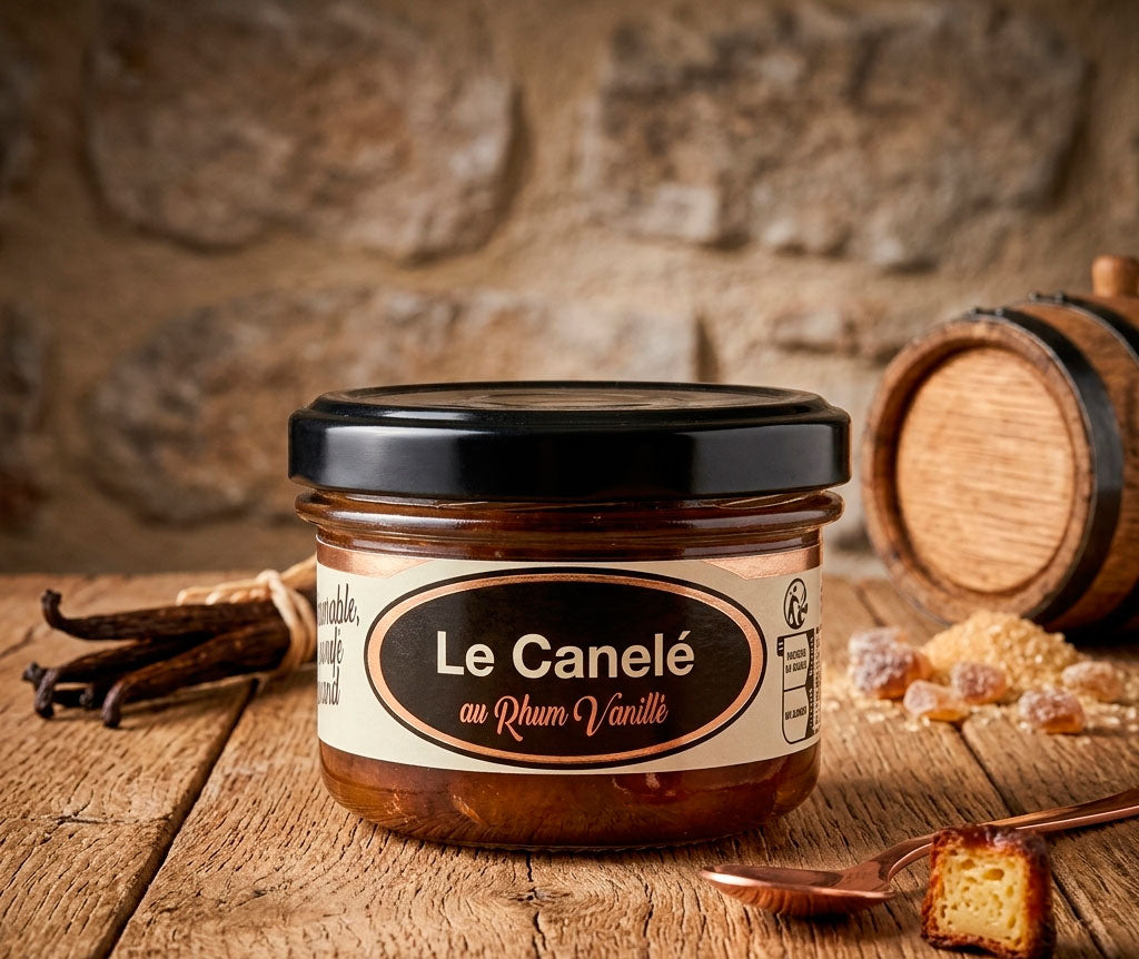 Canelé au rhum vanillé – Recette Artisanale – bocal 110 g