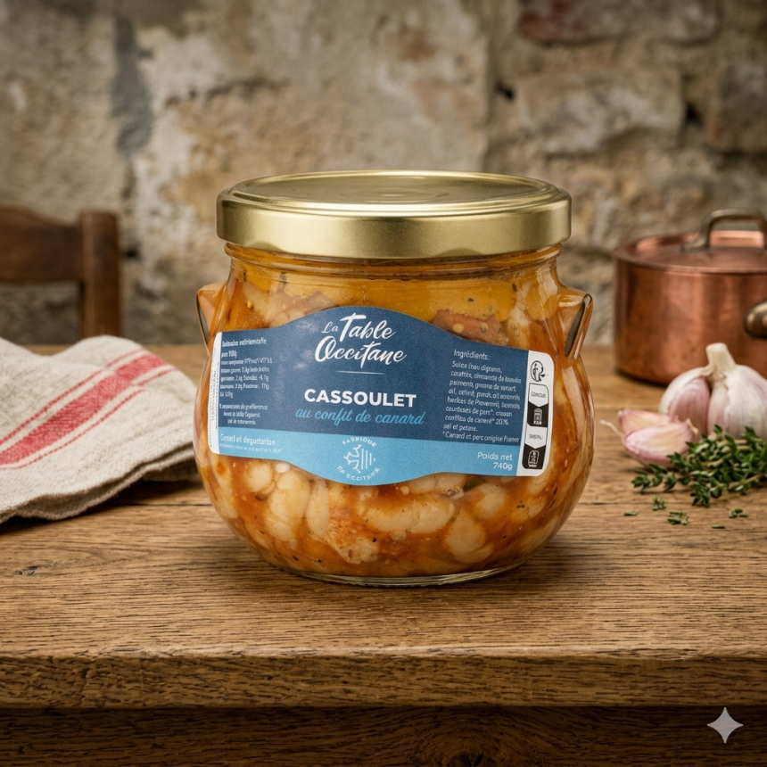 Cassoulet au confit de canard – Recette Artisanale du Terroir – 740g