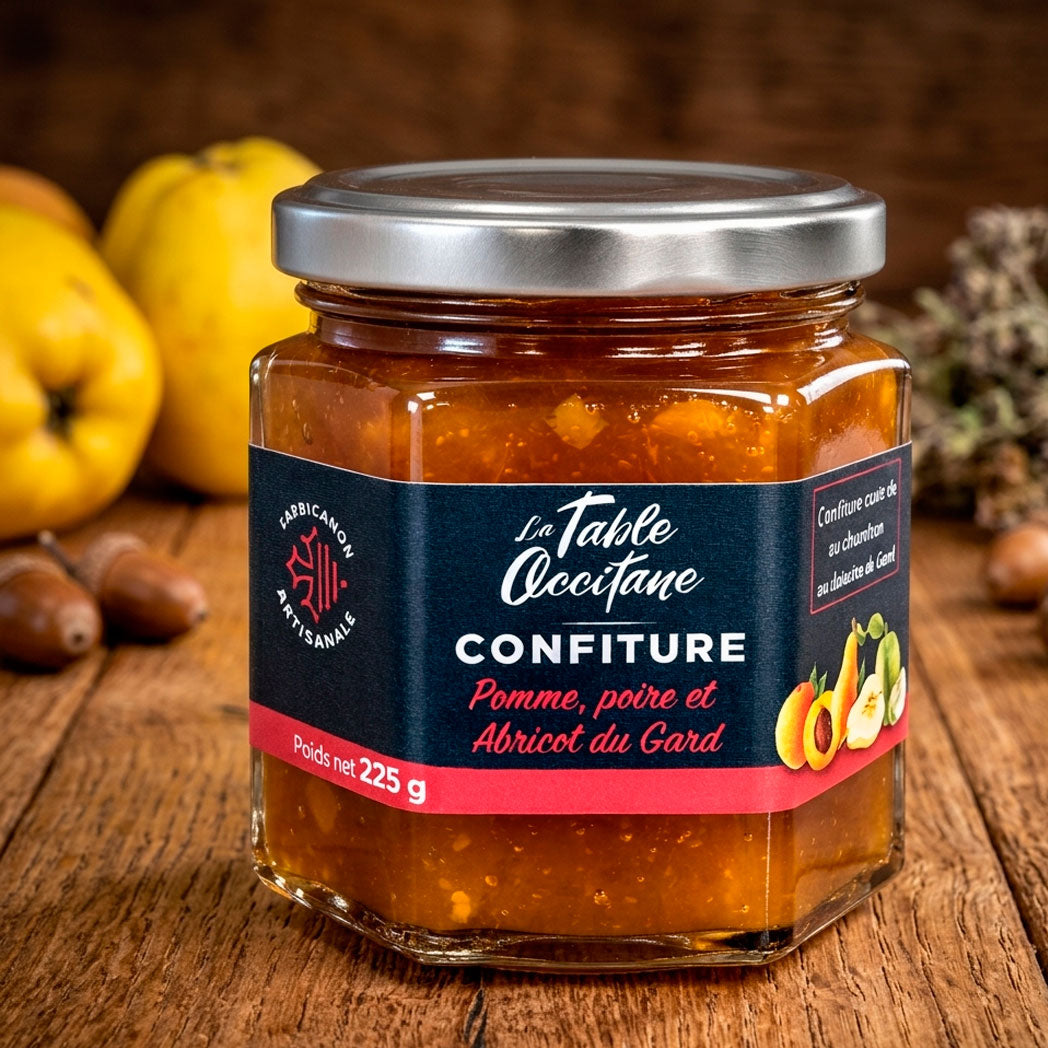 Confiture Pomme Poire Abricot du Gard – Artisanale – 225g