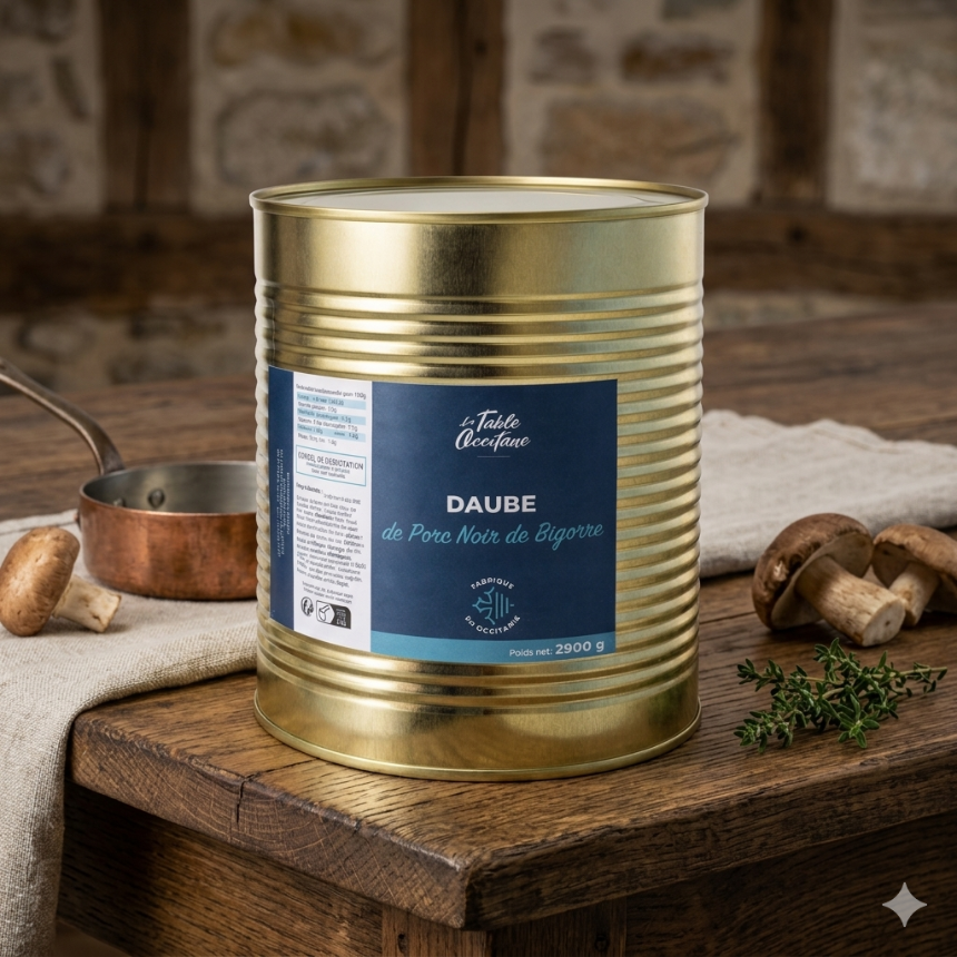 Daube de Porc Noir de Bigorre – Format Familial 2,9 kg – Recette Artisanale du Terroir