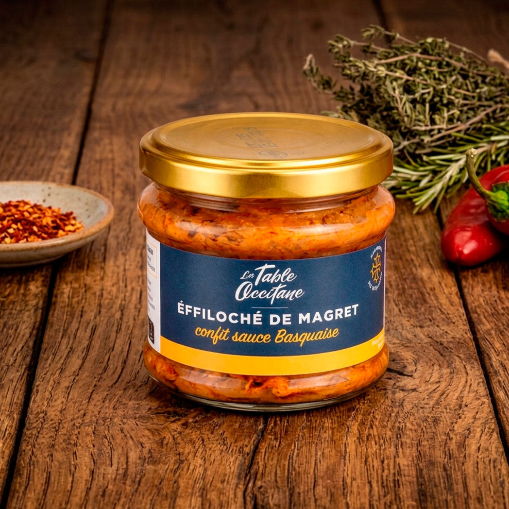 Effiloché de magret de canard confit sauce basquaise 180g – Recette du Sud-Ouest